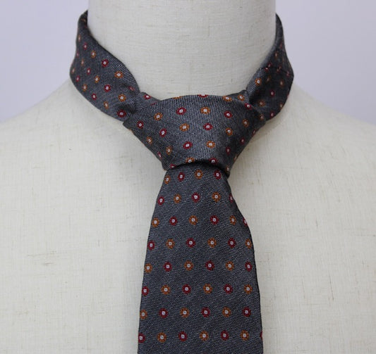 Bocara Black/Tan with Red and Orange Floral Tie