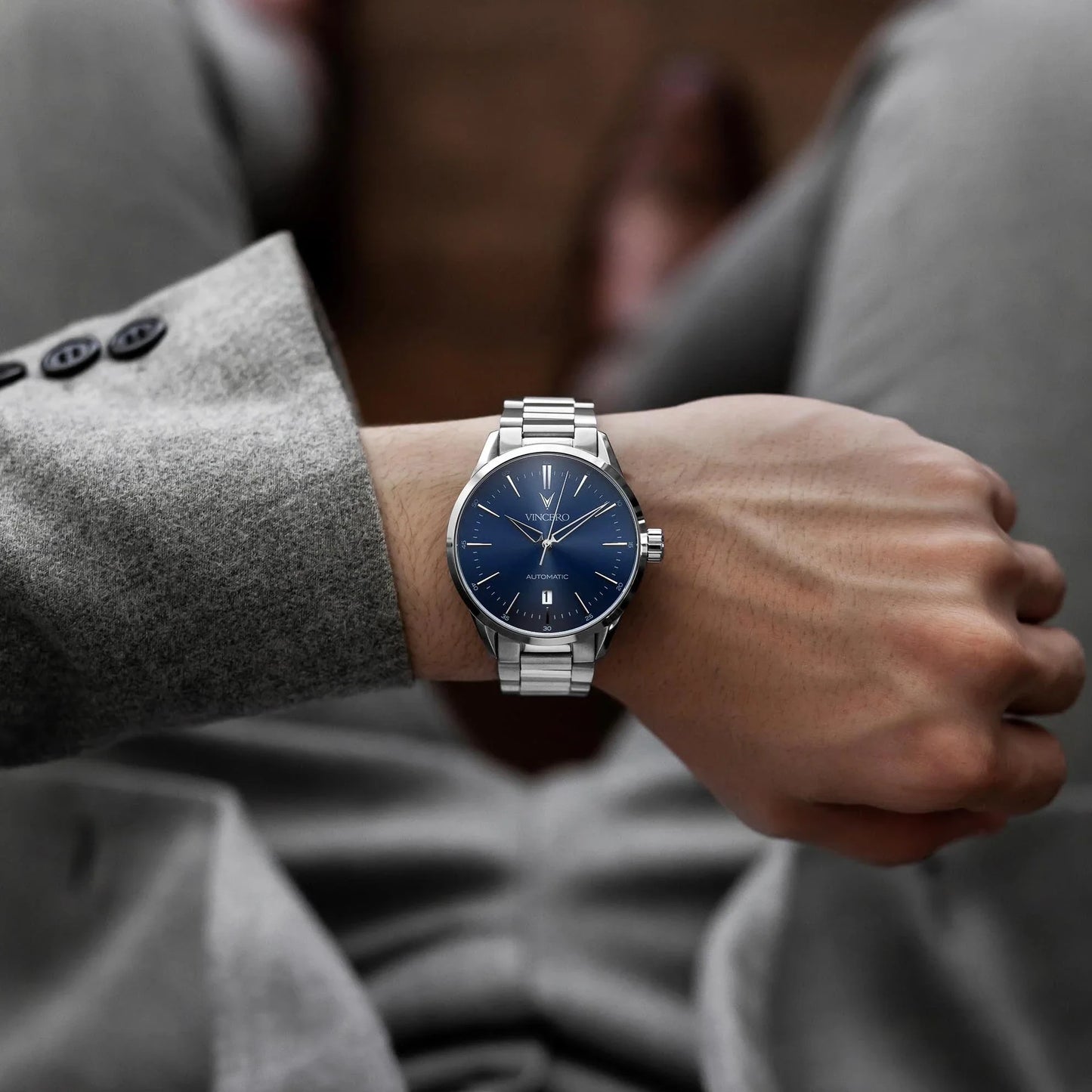 Vincero Icon Automatic - Silver/Blue