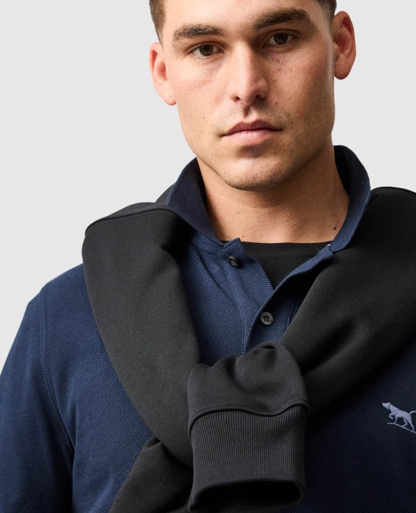 Rodd and Gunn Long Sleeve Sports Fit Gunn Polo Eclipse