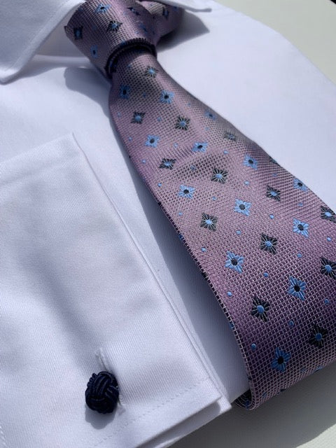 Bruno Marchesi Lavender and Blue Print Tie