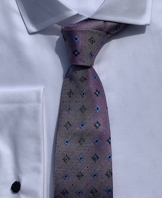 Bruno Marchesi Lavender and Blue Print Tie