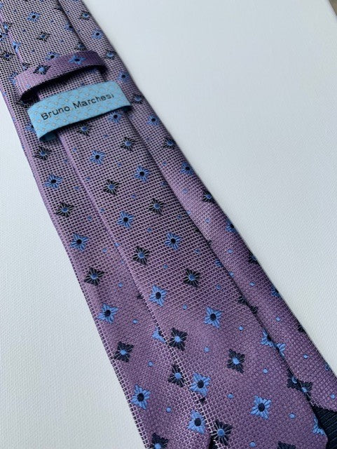 Bruno Marchesi Lavender and Blue Print Tie