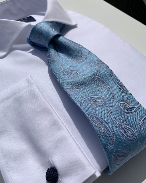 Bruno Marchesi Light Blue Paisley Tie