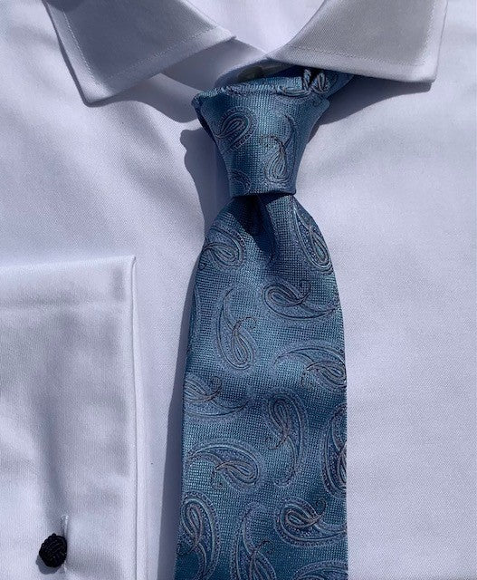 Bruno Marchesi Light Blue Paisley Tie