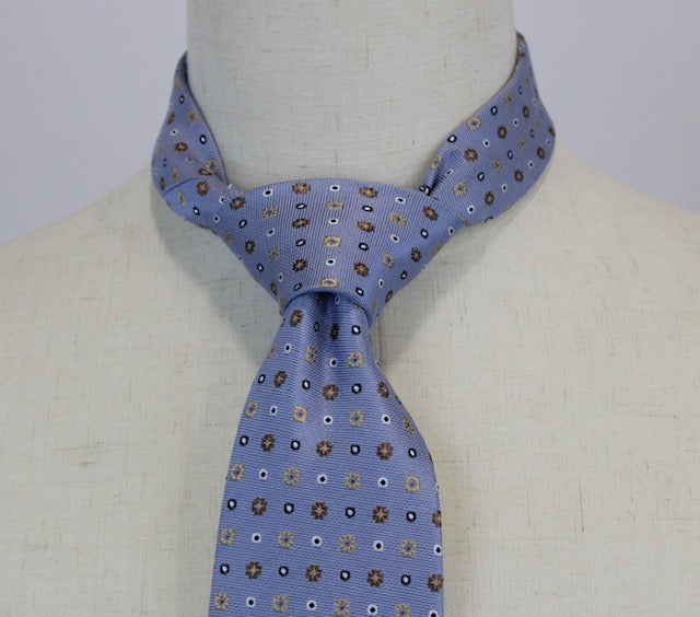 Bocara Light Blue, Taupe and Tan Floral Tie