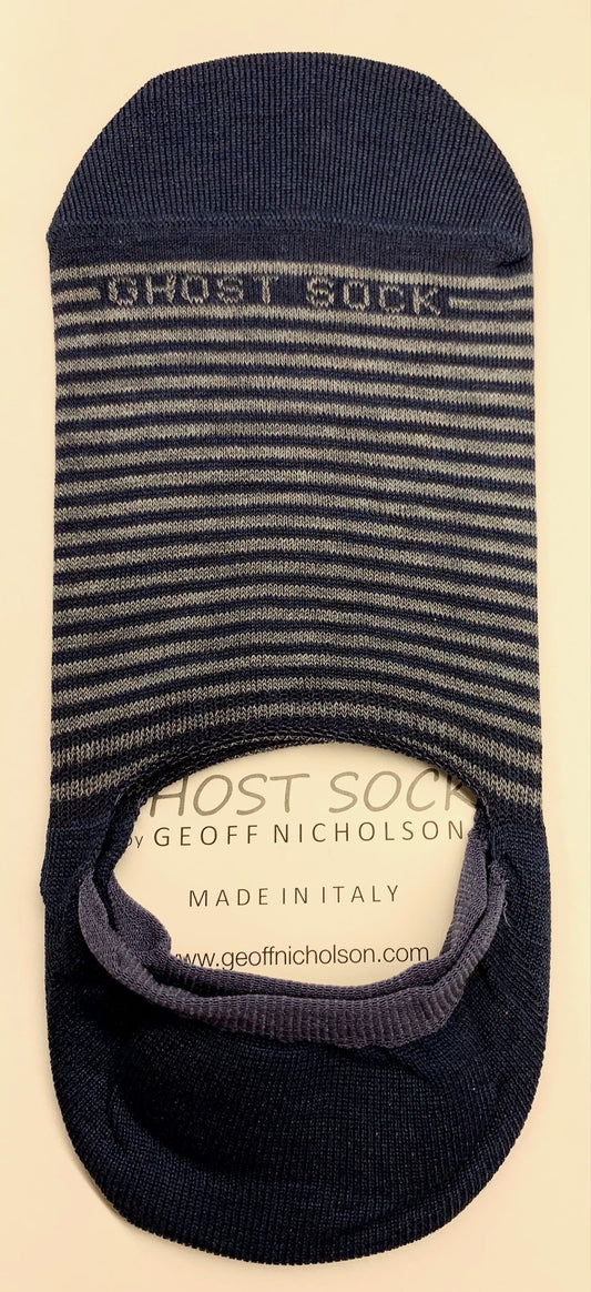 Ghost Sock by Geoff Nicholson Made in Italy Navy/Grey