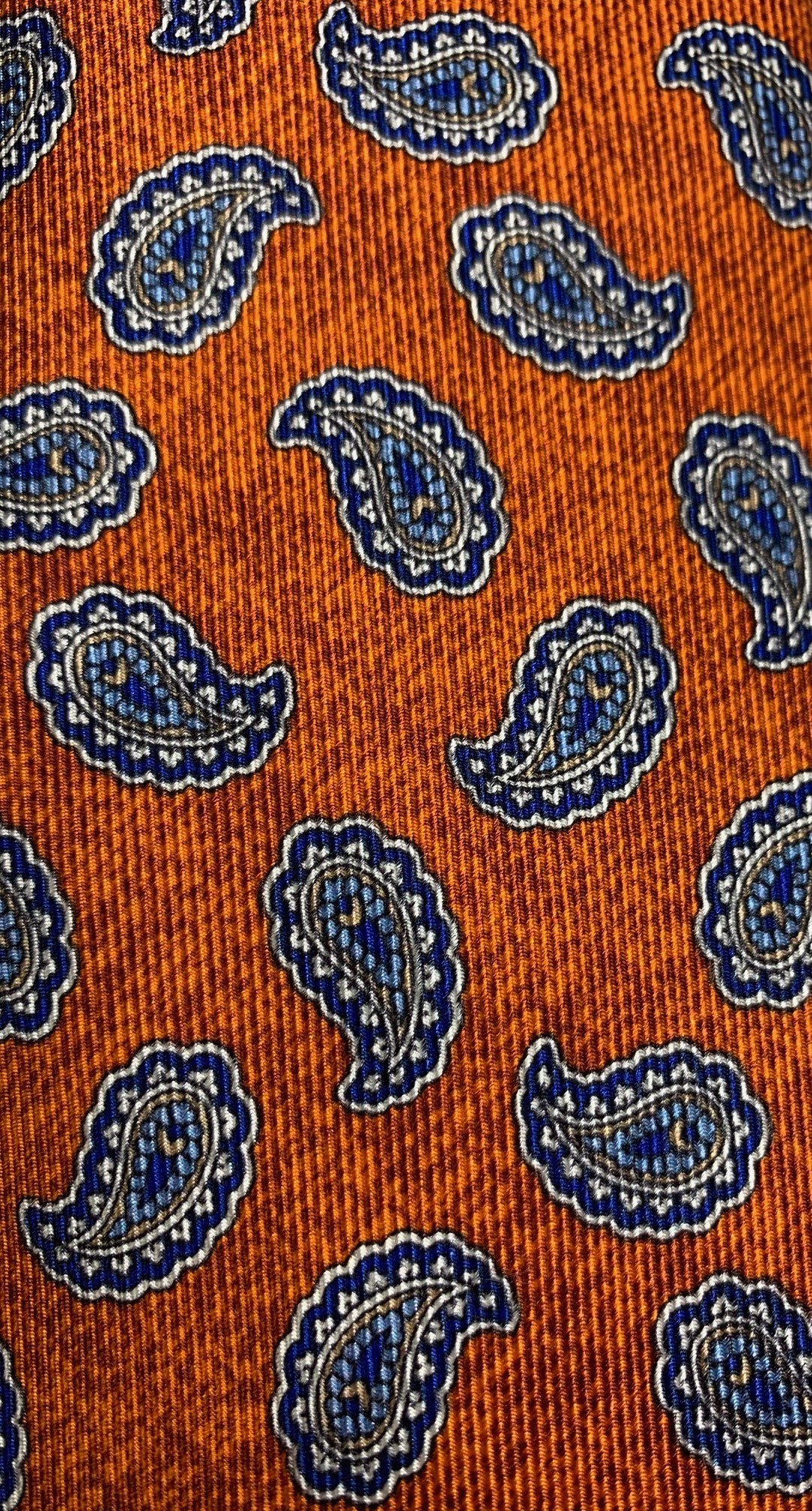 Geoff Nicholson Hamstead Collection Tie Made in Italy Orange Paisley