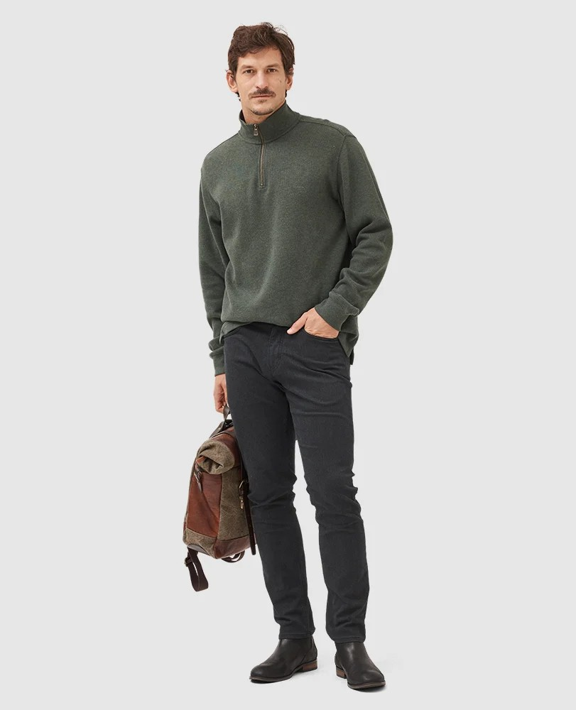 Rodd and Gunn Alton Ave 1/4 Zip Sweatshirt in Forest