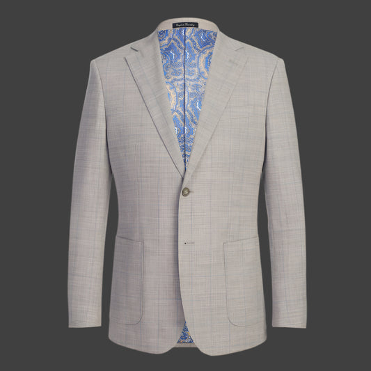 English Laundry EL22-50-601 Tan with Blue Plaid Suit