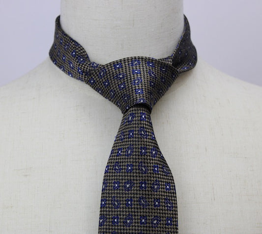Polifroni Gold and Navy Floral Tie