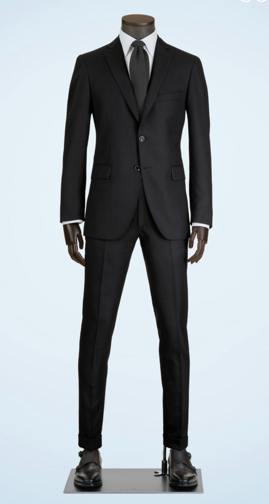Scabal Black 100% Wool Suit