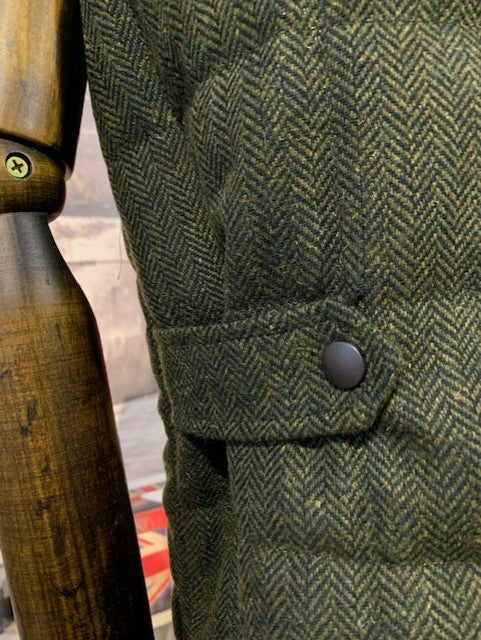 Olive Tweed Herringbone Vest by Enzo Italy