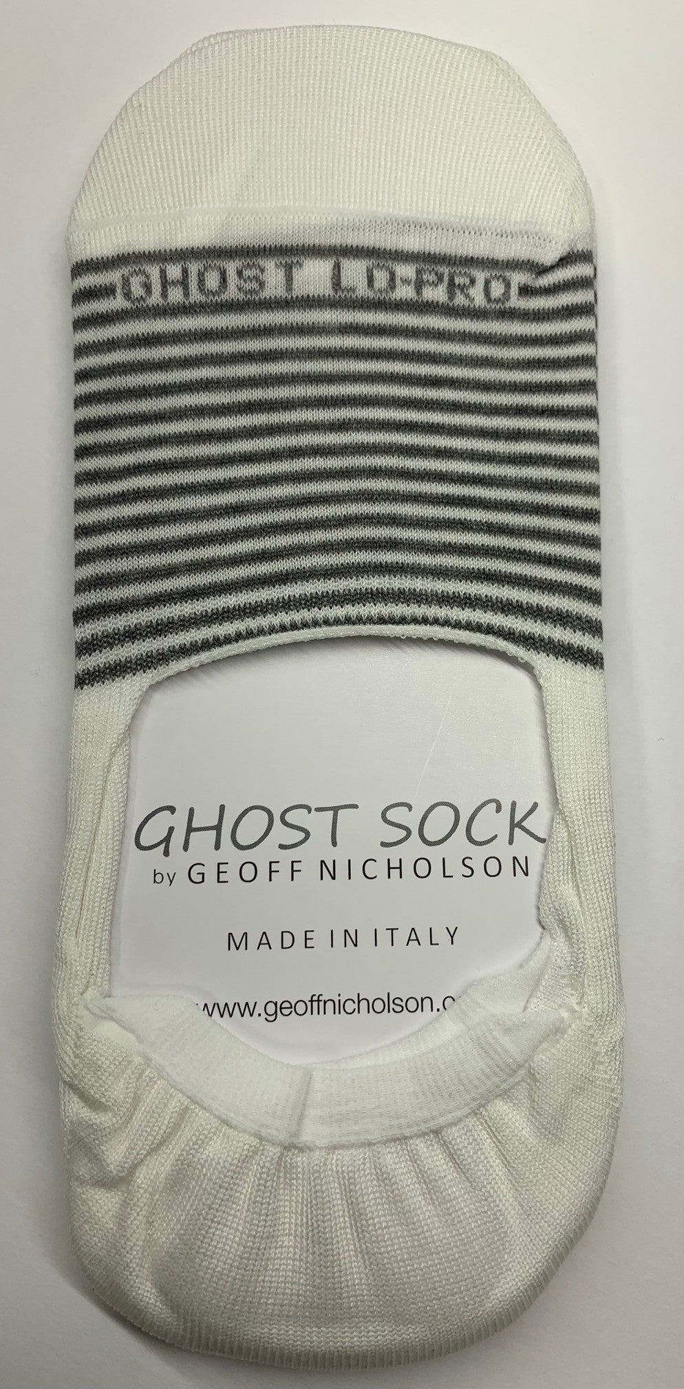 Ghost Sock by Geoff Nicholson Made in Italy White/Grey