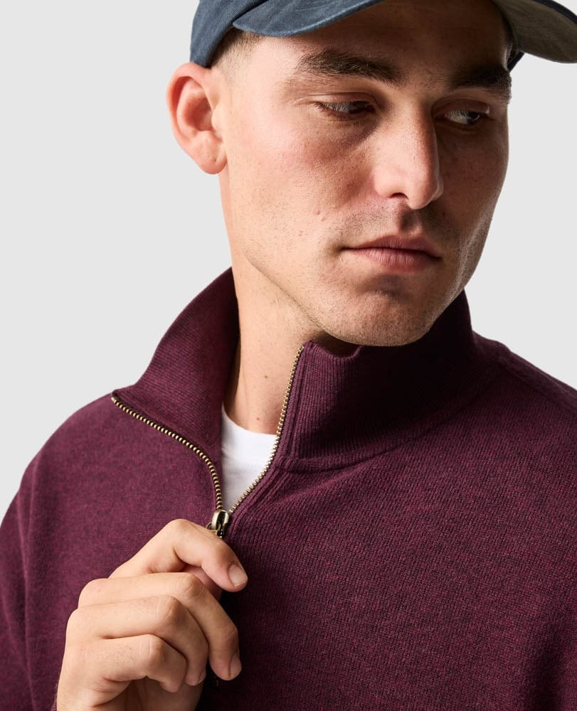 Rodd and Gunn Alton Ave 1/4 Zip Sweatshirt in Black Fig