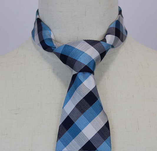 Bocara Turquois, Navy, Sliver and Grey XL Tie