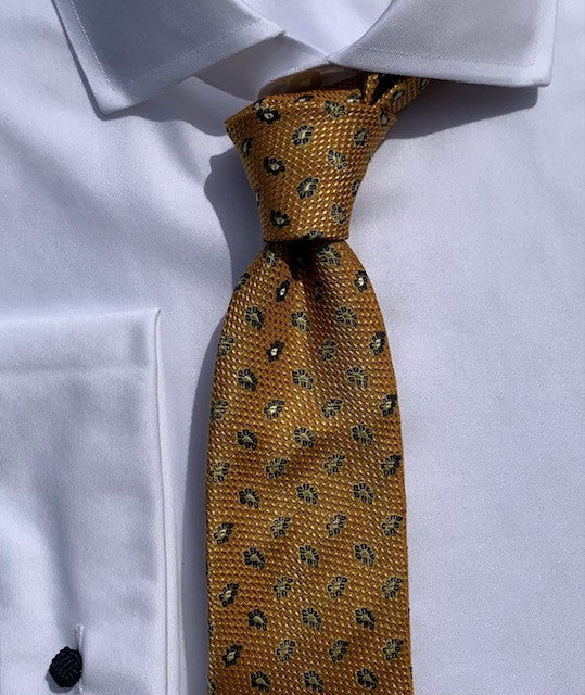 Bruno Marchesi Yellow with Black Floral Paisley Tie