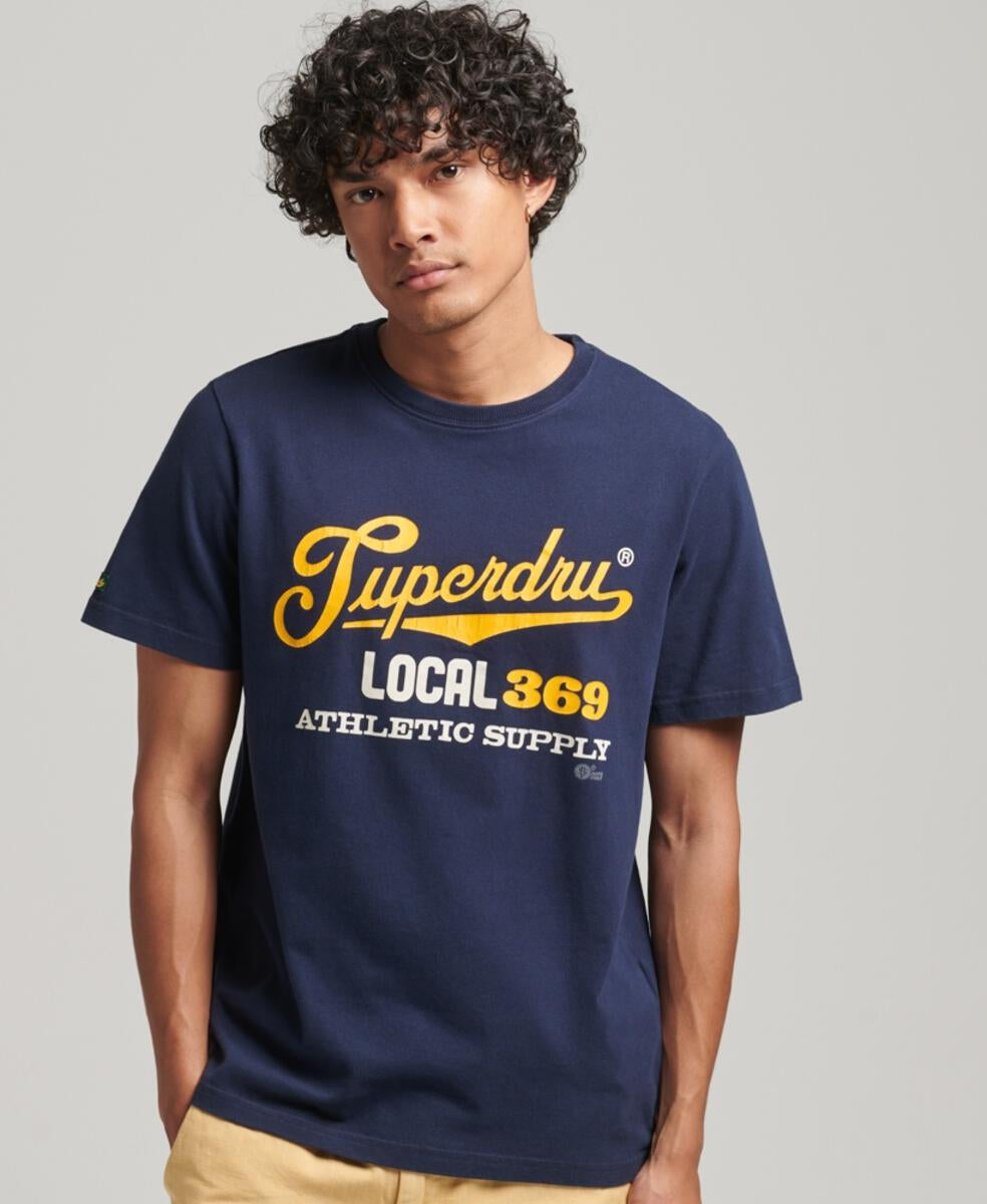 Superdry Scripted College T-Shirt on clearance