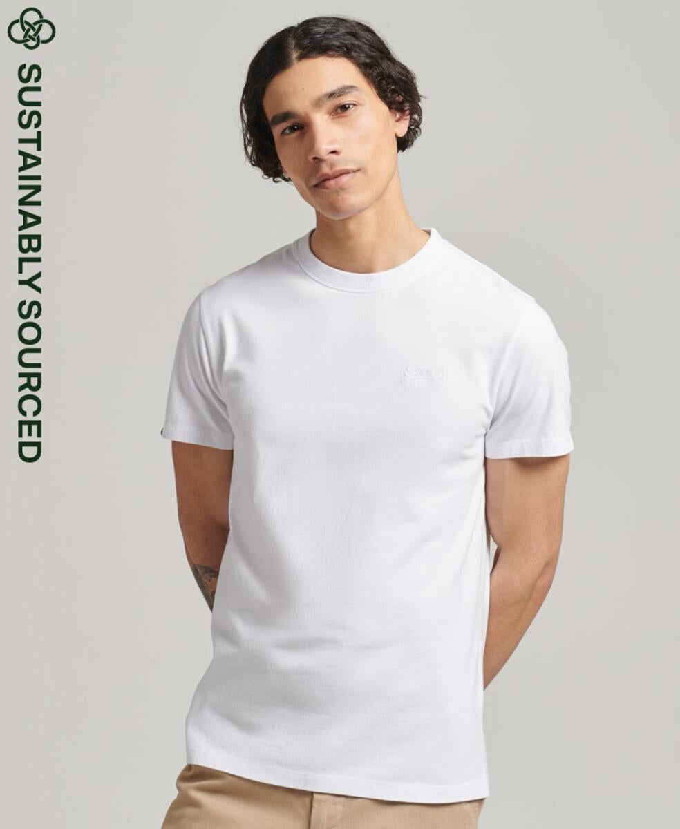 Superdry Organic Cotton Vintage Embroidery White T-Shirt on clearance