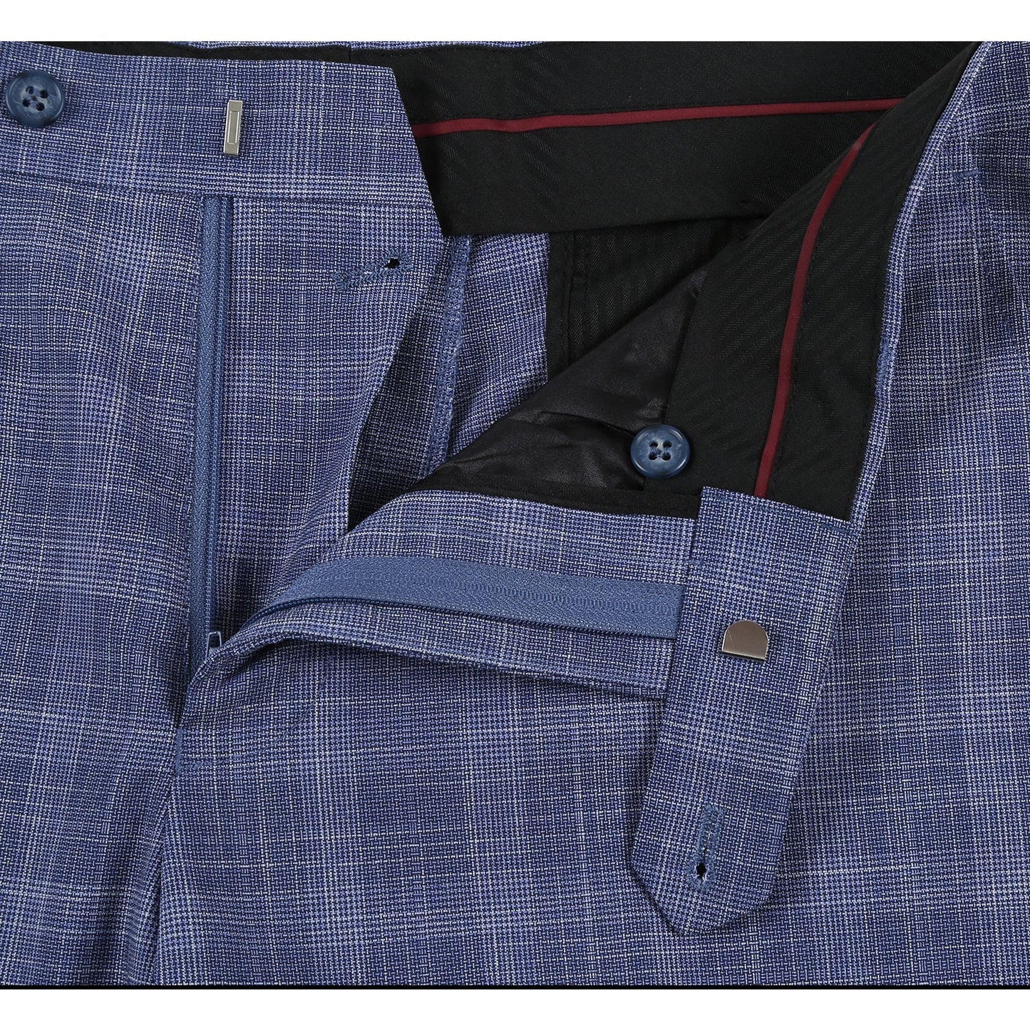 293-24 Men's Slim Fit Light Blue Plaid Suit