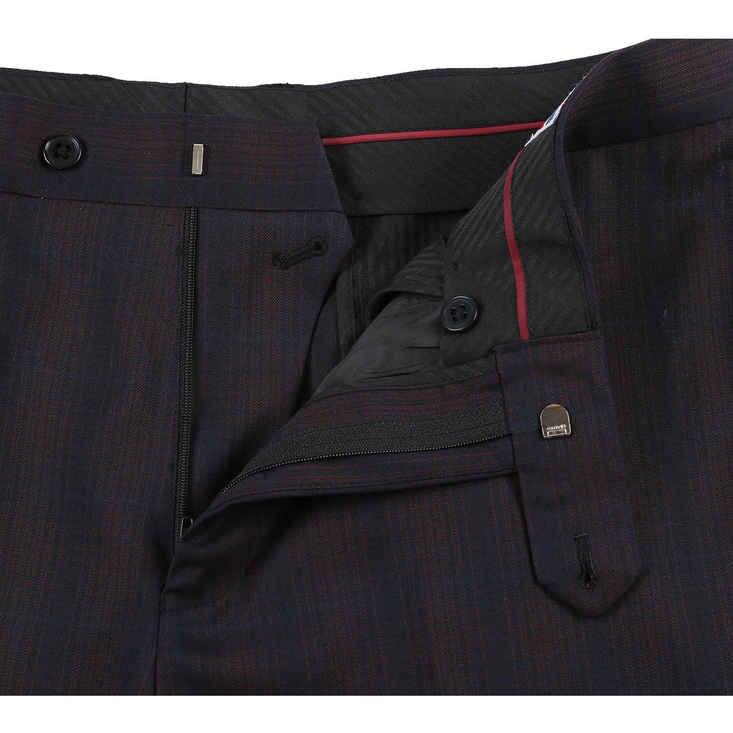 82-56-410EL Slim Fit English Laundry Coffee with Red Check Suit