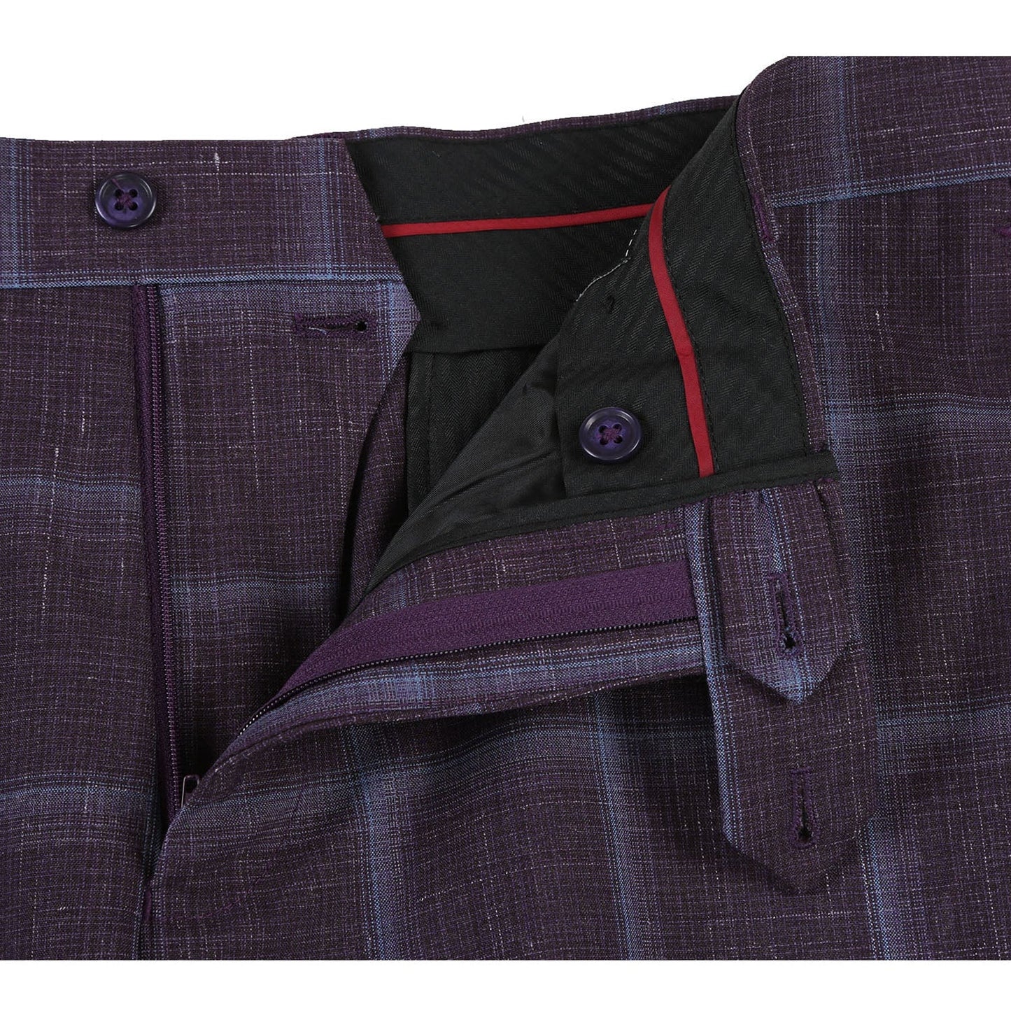 EL72-62-900 Slim Fit English Laundry Purple Windowpane Check Wool Suit