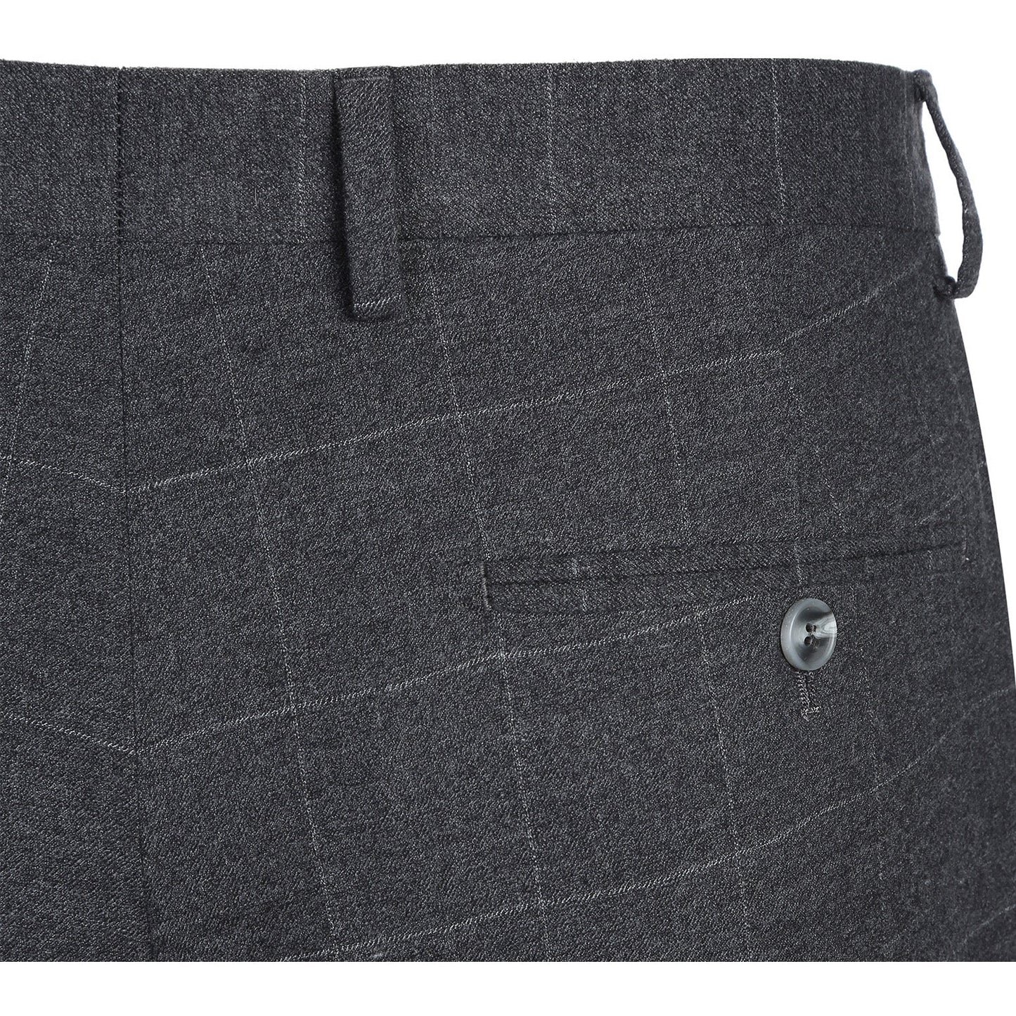 293-31 Men's Slim Fit Grey Windowpane Suit