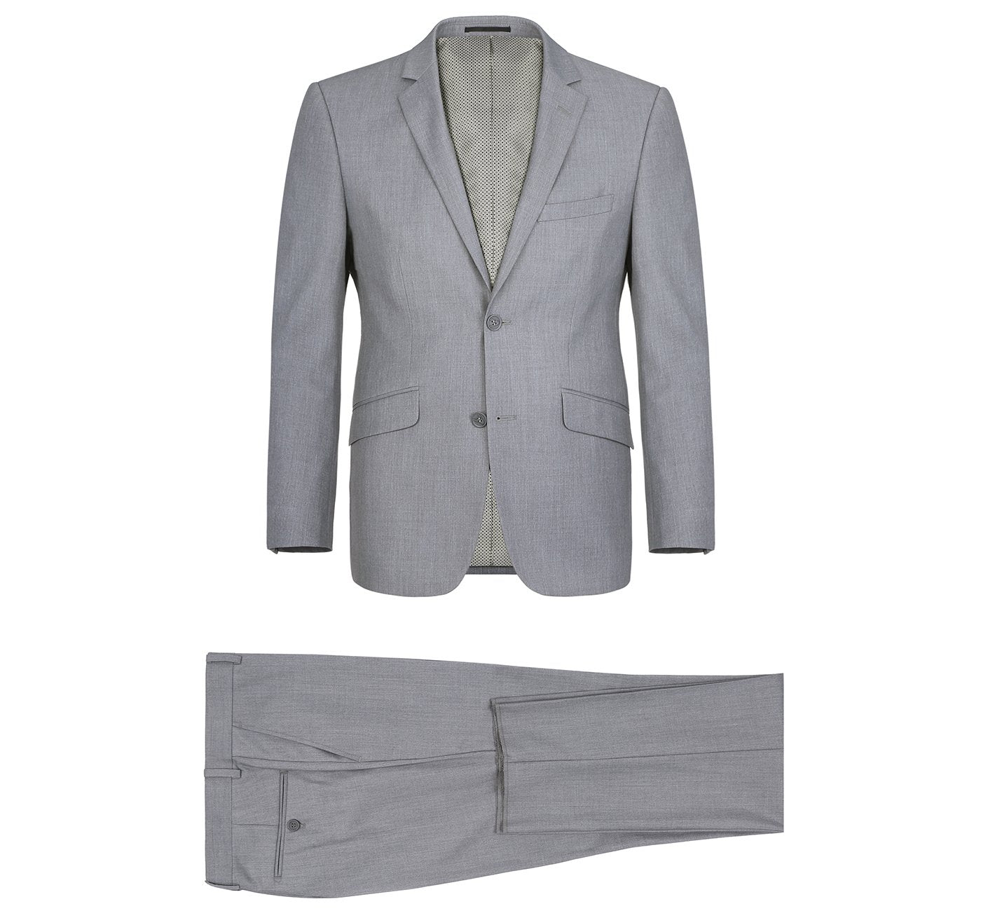 2110-2 Men's Slim Fit Light Grey Solid Stretch 2-Piece Suit