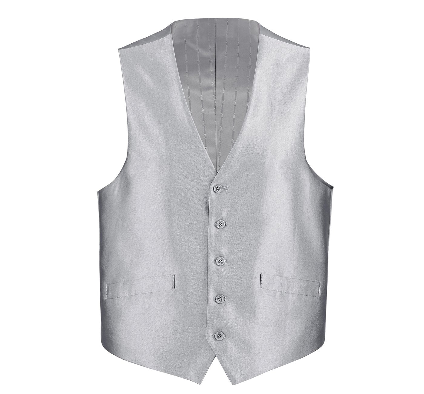 207-2 Men's Light Grey Classic Fit Sharkskin Suit Vest