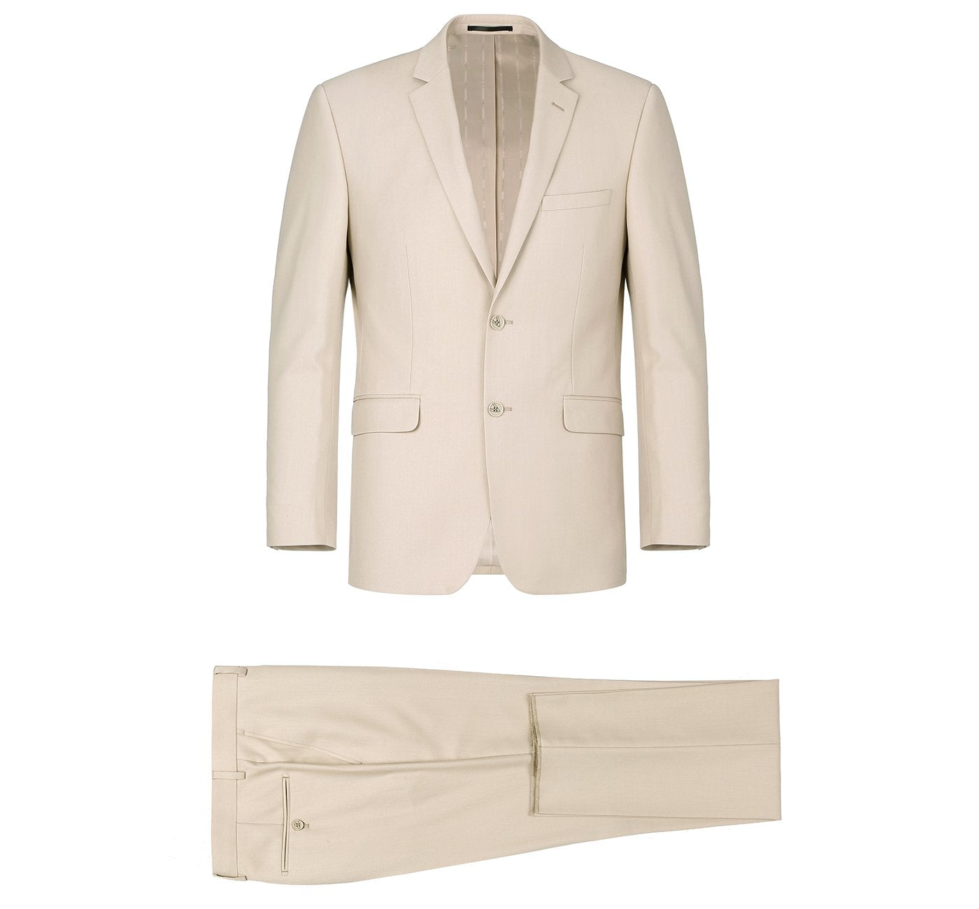 201-3 Men's Beige 2-Piece Single Breasted Notch Lapel Suit