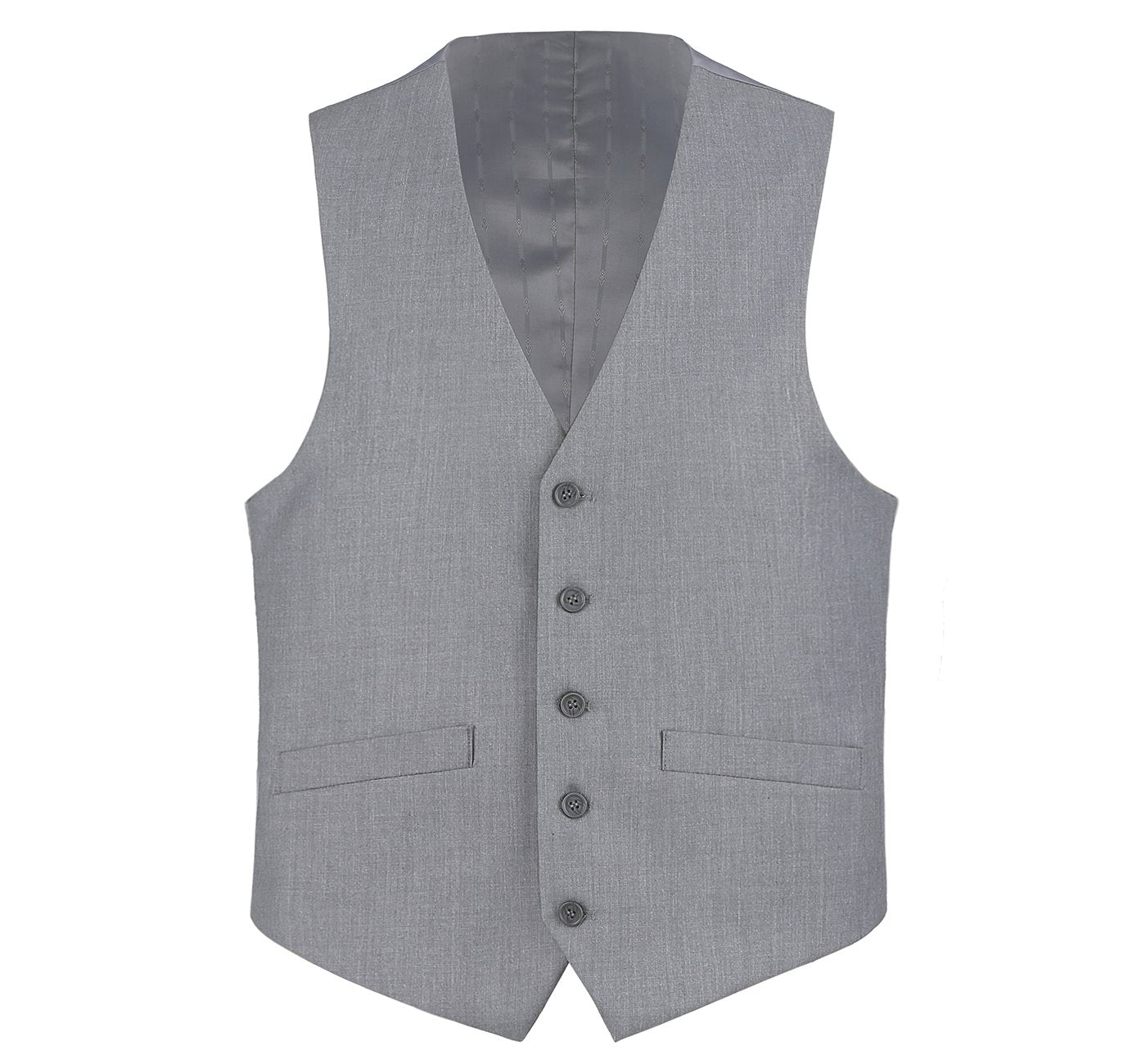 202-2 Men's Light Grey Classic Fit Suit Separate Vest
