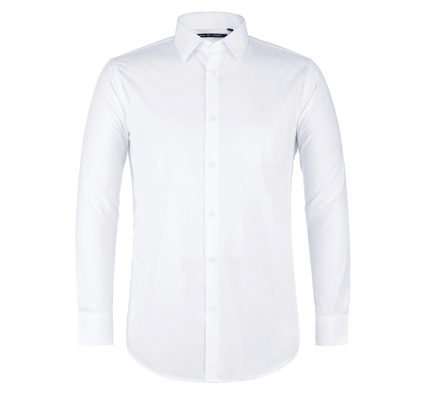 TC01 Men's Classic Fit Long Sleeve White Spread Collar Dress Shirt