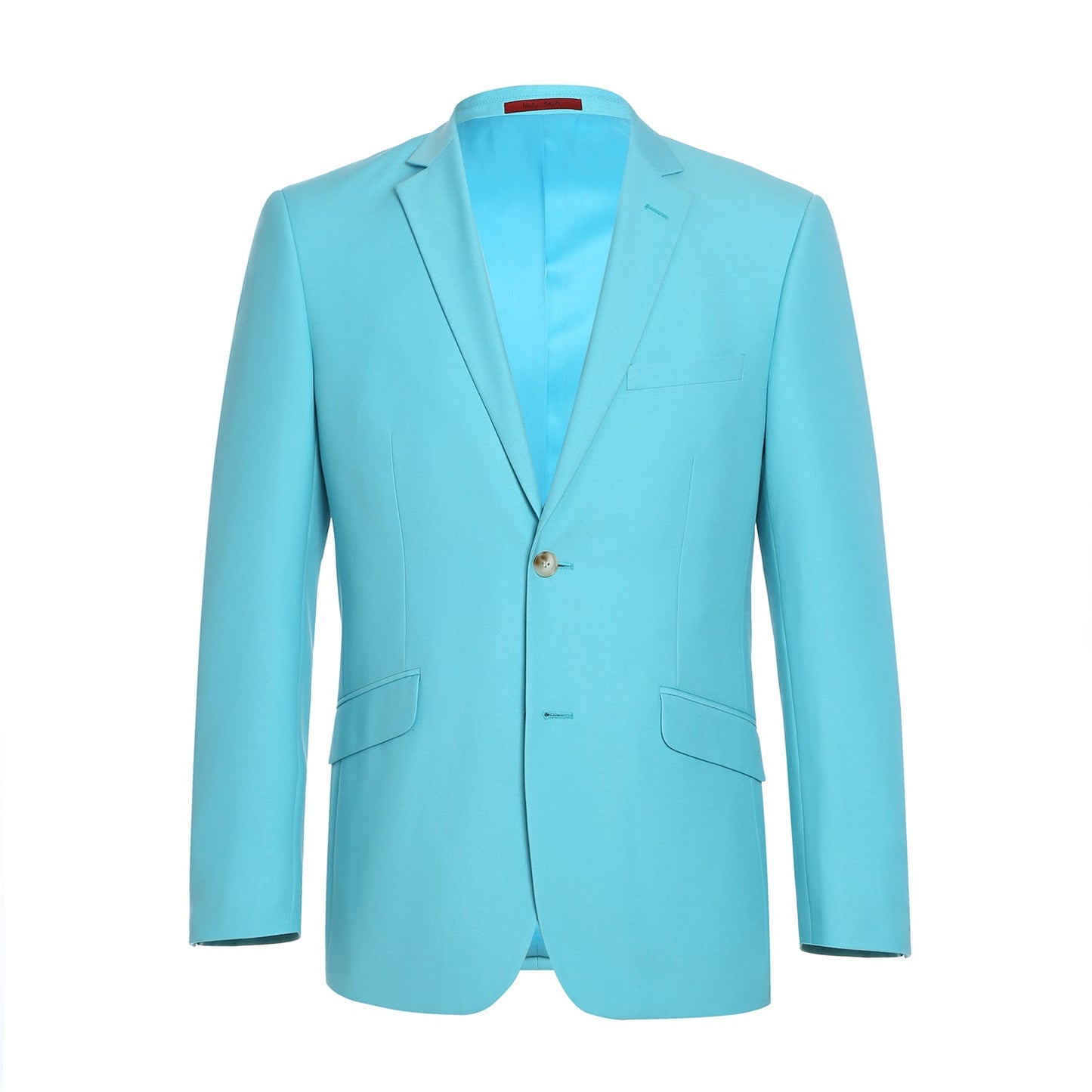 201-59 Men's 2-Piece Slim Fit Single Breasted Aqua Notch Lapel Suit