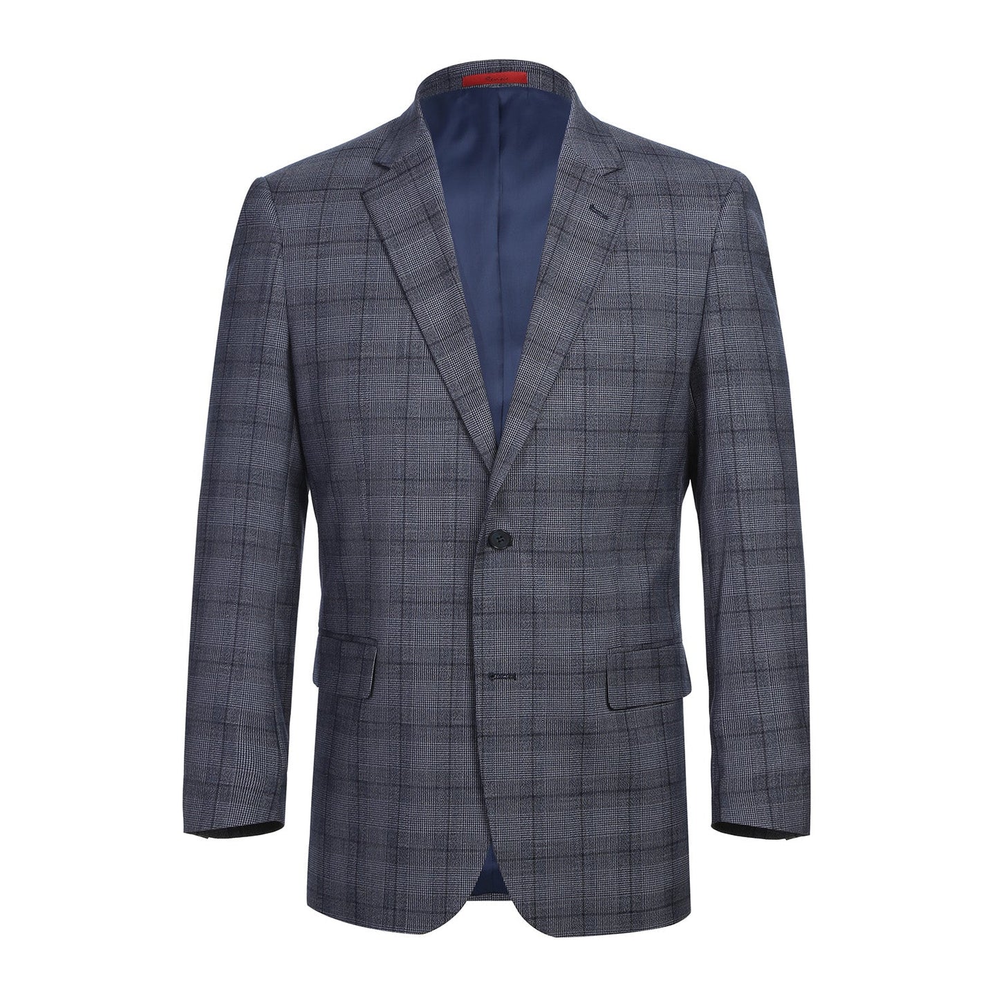 293-30 Men's Classic Fit Blue Plaid Suit