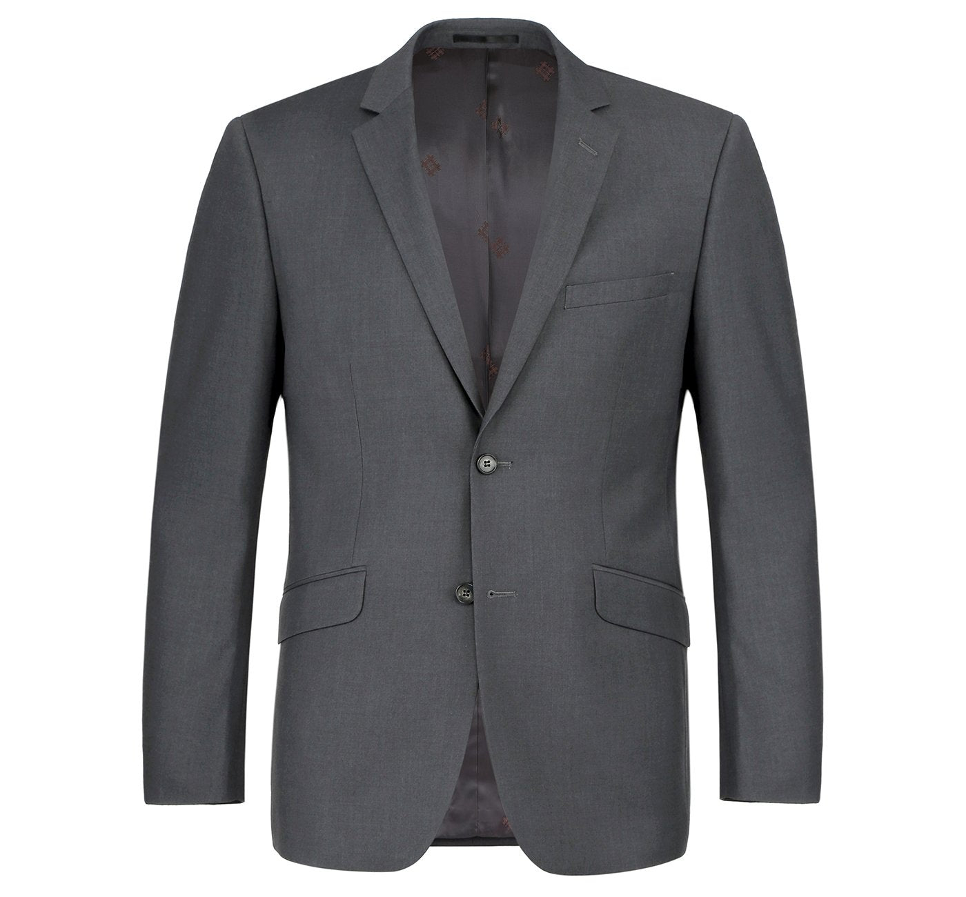 201-4 Men's Medium Grey 2-Piece Single Breasted Notch Lapel Suit