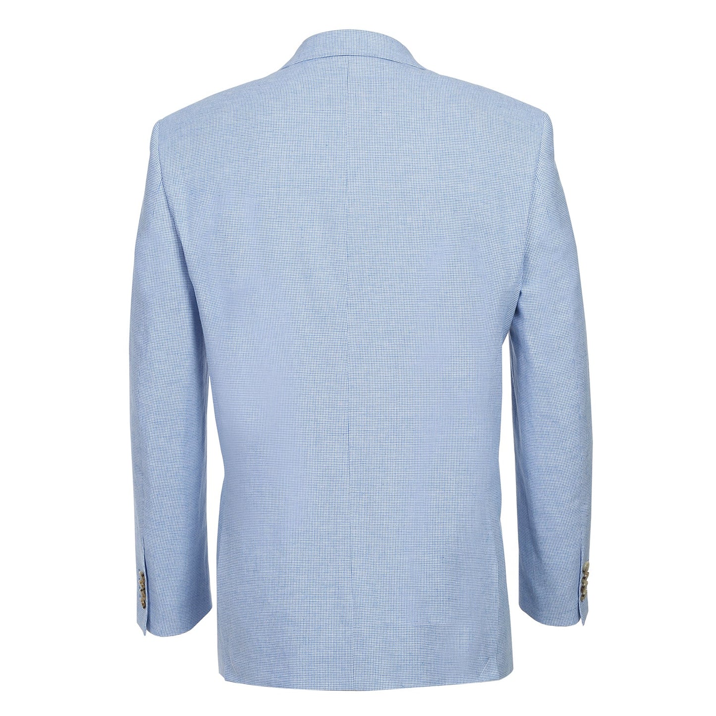 610-6 Men's Classic Fit Linen/Cotton Blend Light Blue Check Sport Coat