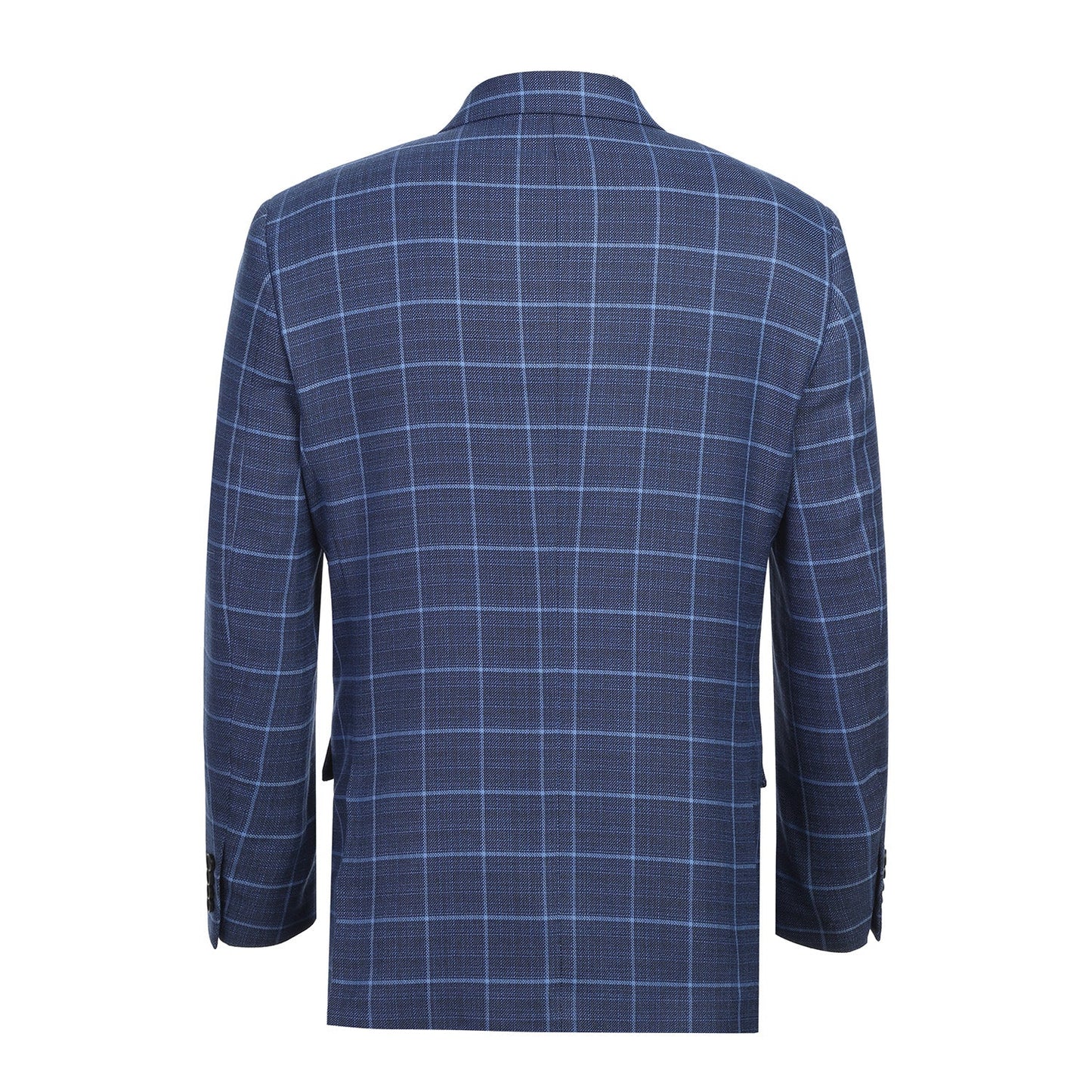294-22 Men's Classic Fit Medium Blue Windowpane Sport Coat