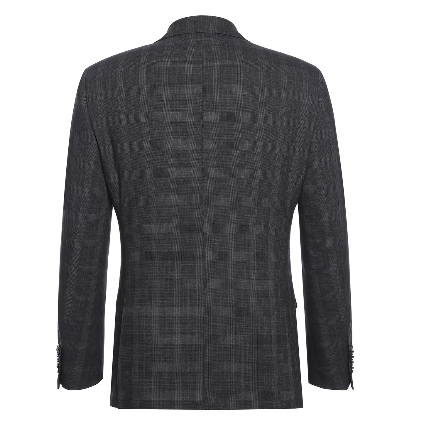 72-52-095EL English Laundry Slim Fit Charcoal Checked Notch Suit