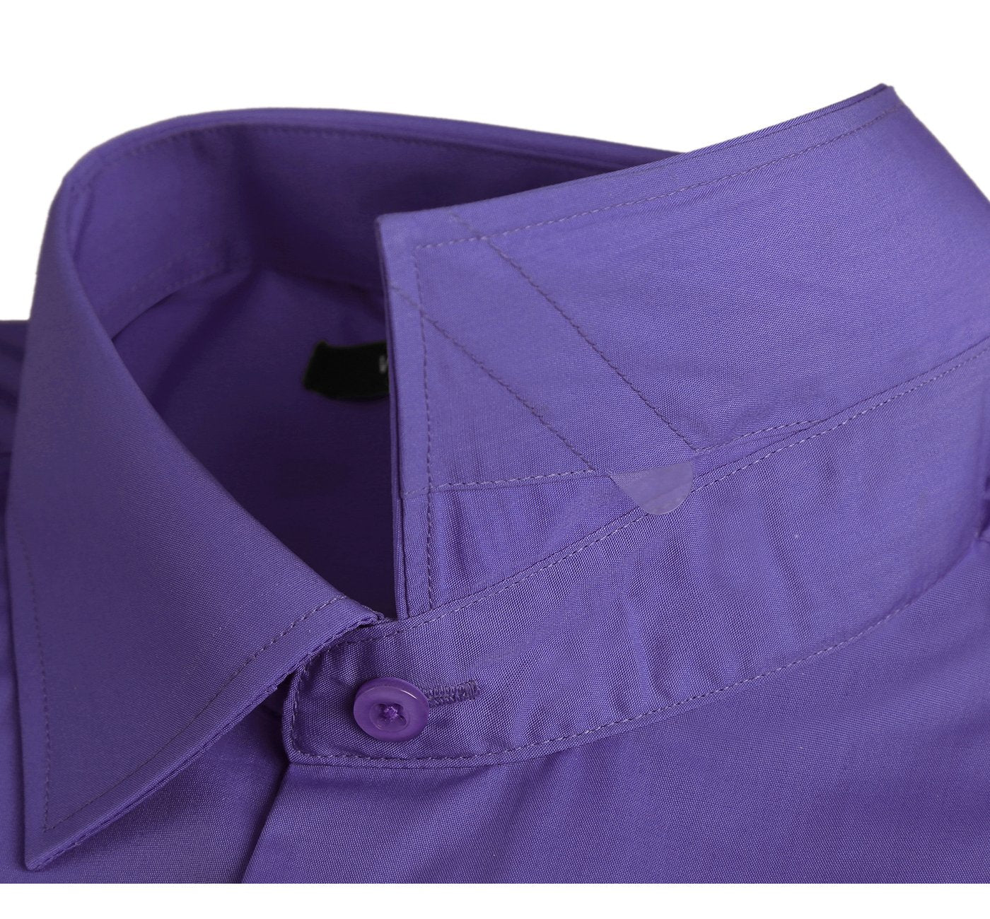 TC640 Men's Classic Fit Long Sleeve Purple Spread Collar Dress Shirt