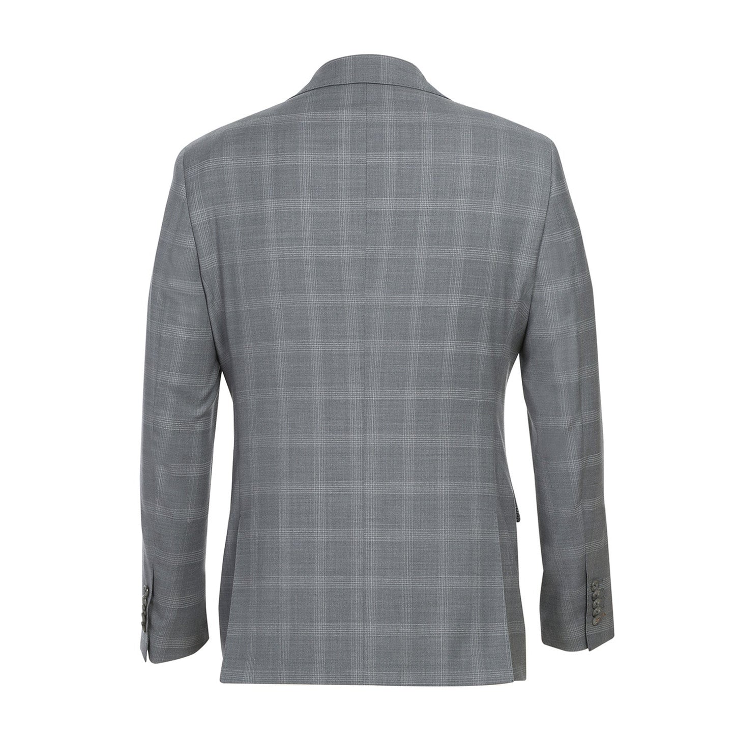 EL72-62-092 Slim Fit English Laundry Light Gray Windowpane Check Wool Blend Suit