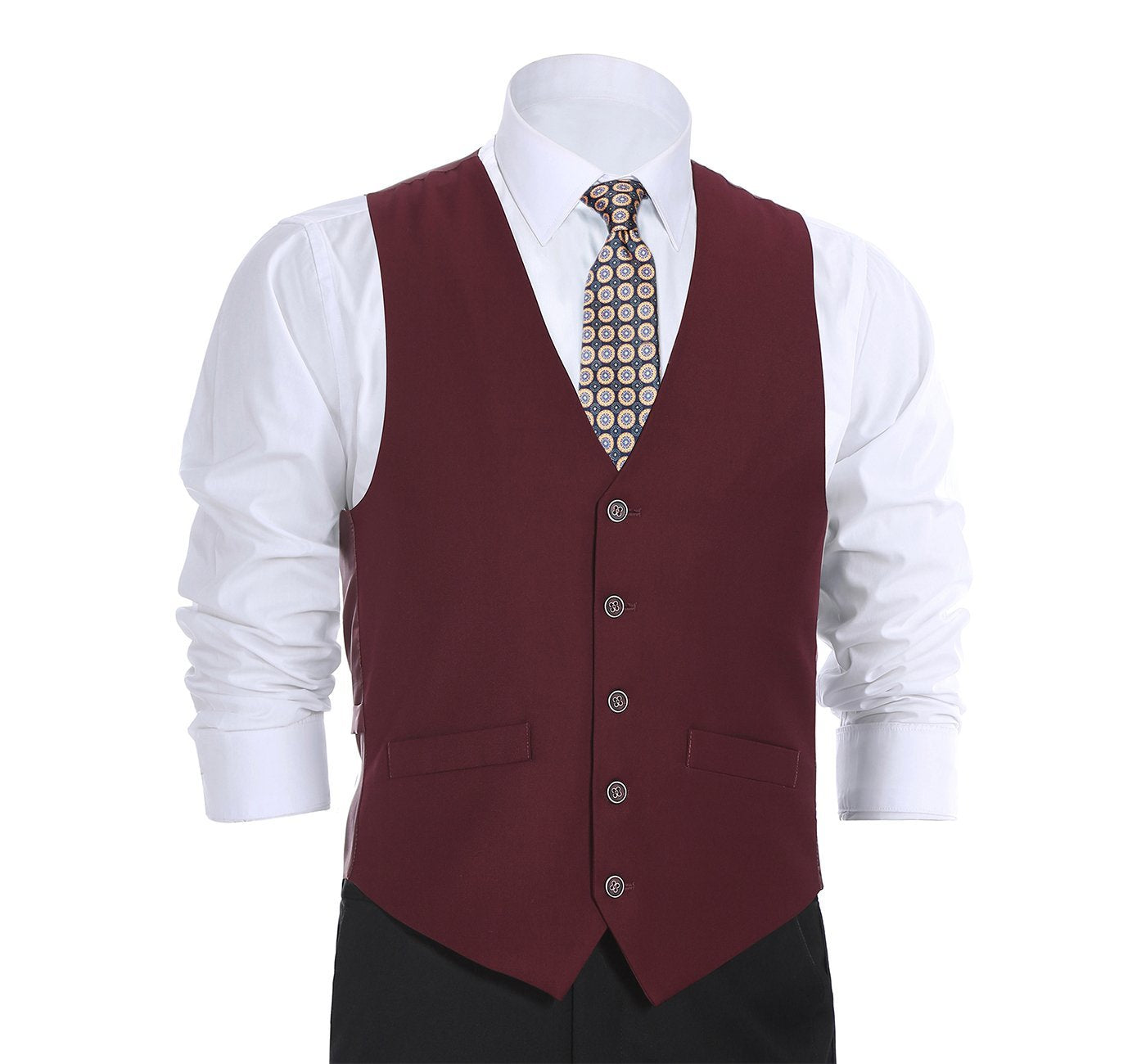 201-8 Men's Burgundy Classic Fit Suit Separate Vest