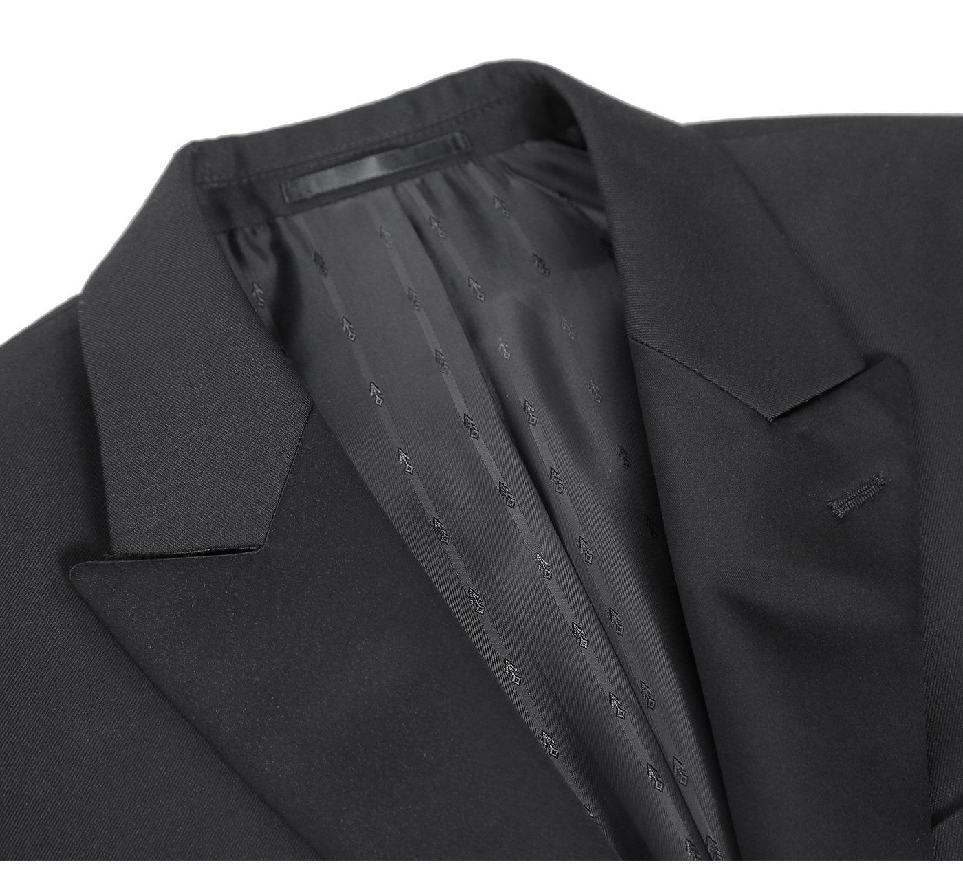 201-1FD Men's Classic Fit Peak Lapel Black Full Dress Tuxedo