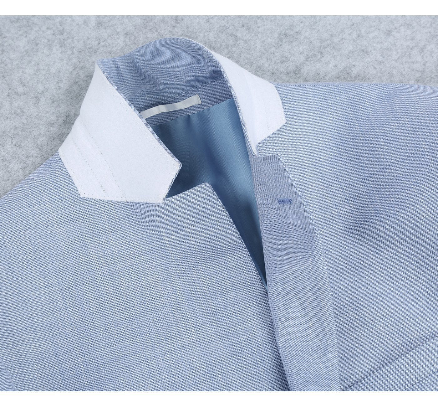 203-9 Men's 2-Piece Chambray Denim Blue Slim Fit Single Breasted Notch Lapel Suit
