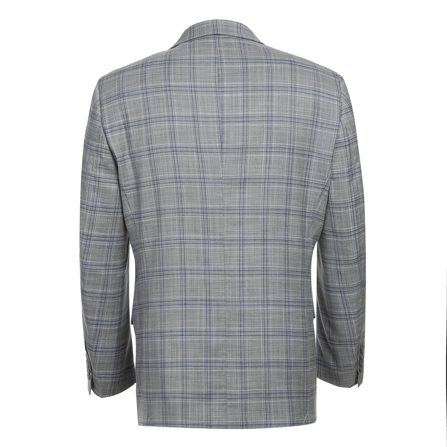 293-23 Men's Classic Fit Light Grey Plaid Suit