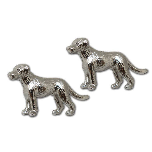 Silver Finish Dog Cufflinks