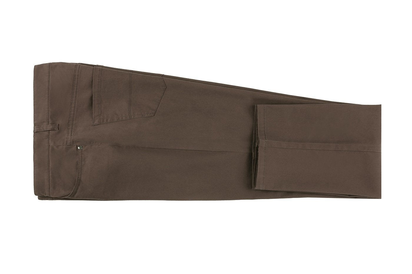 PF20-22 Men's 5-Pocket Brown Cotton Stretch Washed Flat Front Chino Pants