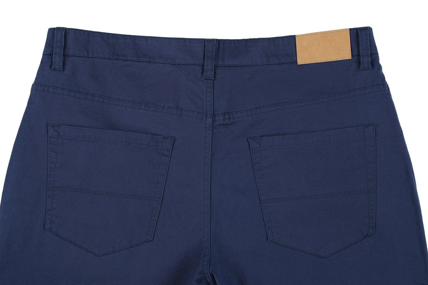 PF20-23 Men's 5-Pocket Blue Cotton Stretch Washed Flat Front Chino Pants