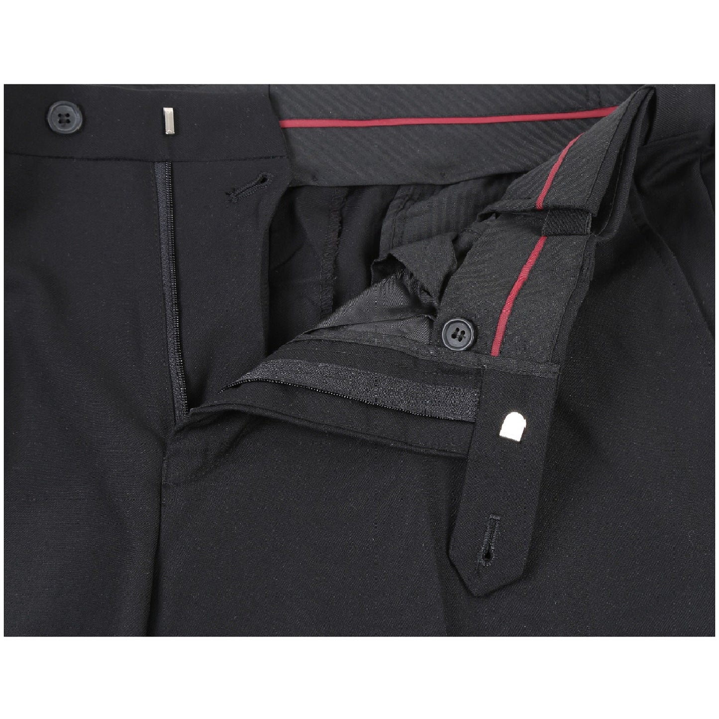 201-1 Classic Fit Men's Flat Front Suit Separate Black Pants