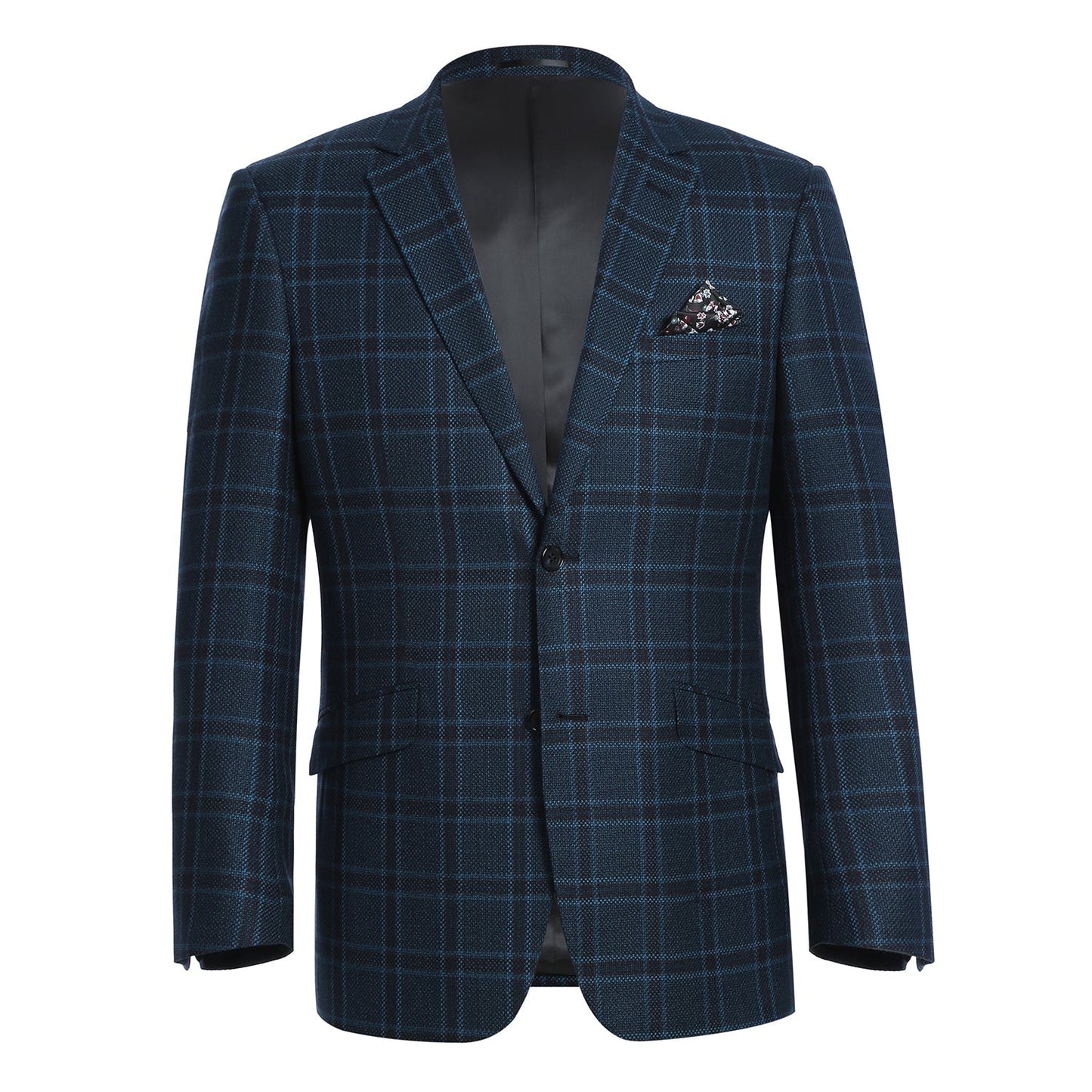 561-8 Men's Teal Blue Slim Fit 100% Wool Sport Coat