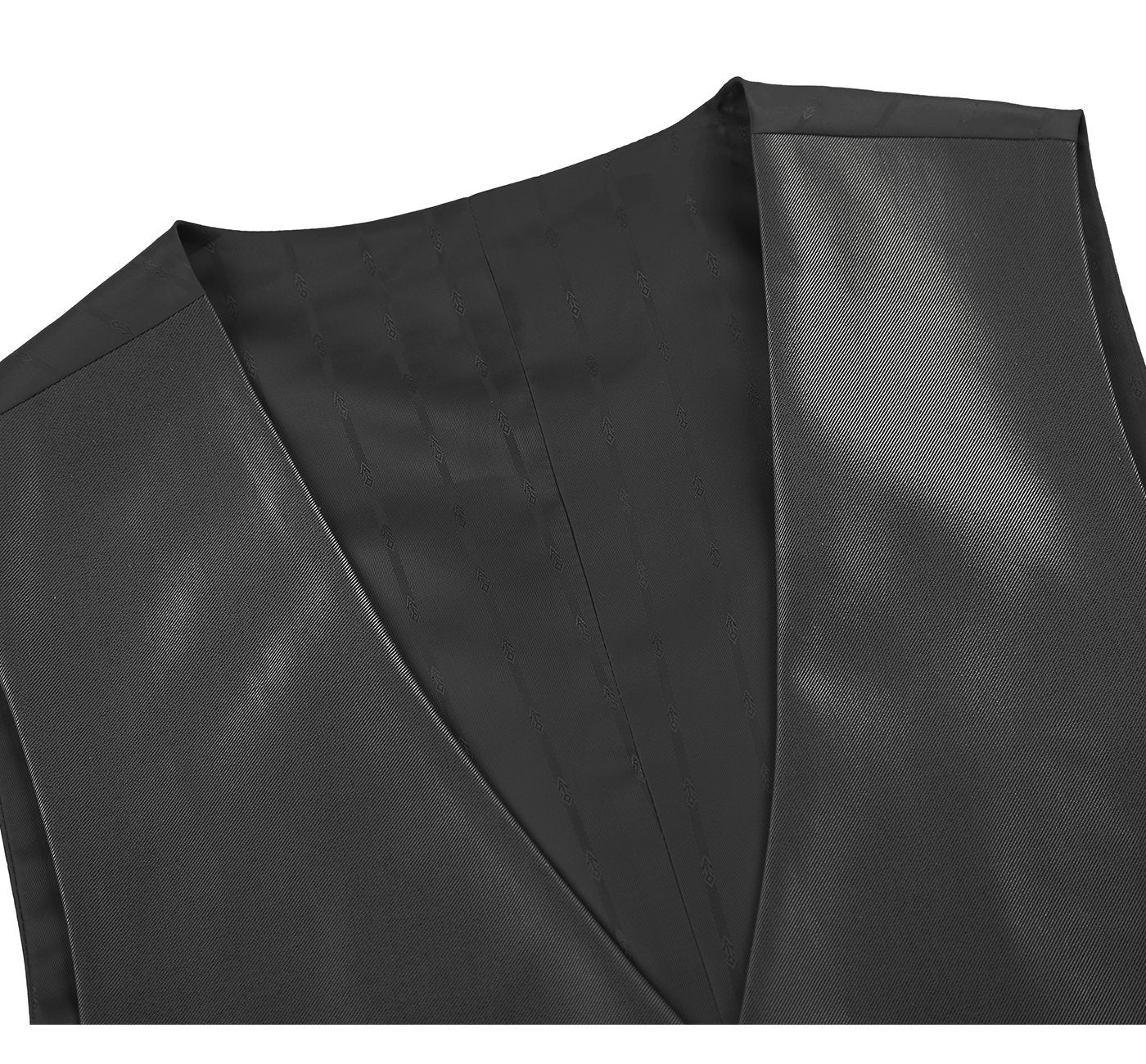 207-1 Men's Black Classic Fit Sharkskin Suit Vest