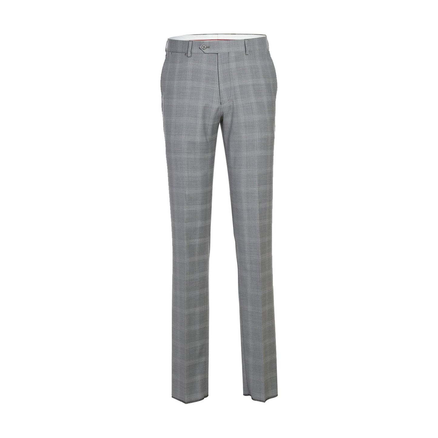EL72-62-092 Slim Fit English Laundry Light Gray Windowpane Check Wool Blend Suit